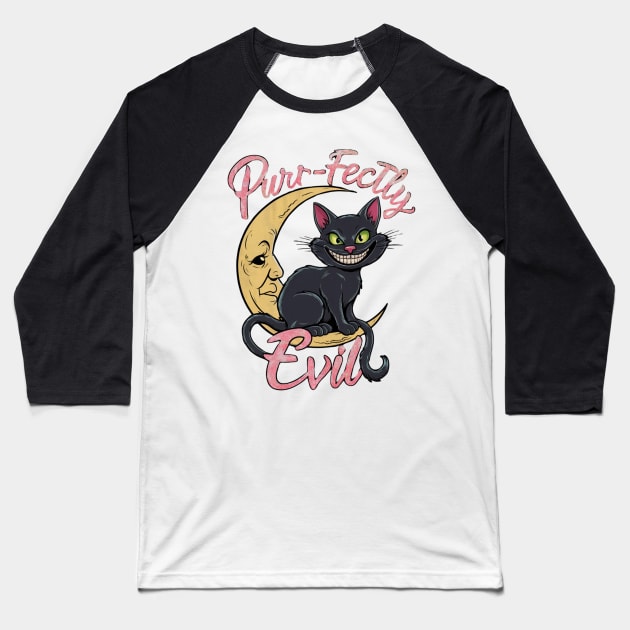 purr-fectly evil Baseball T-Shirt by baseCompass